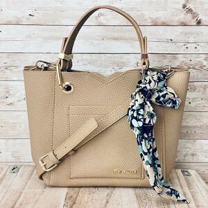 NWT Steve Madden Bkarta Satchel Crossbody Purse with Scarf Tan Beige Color